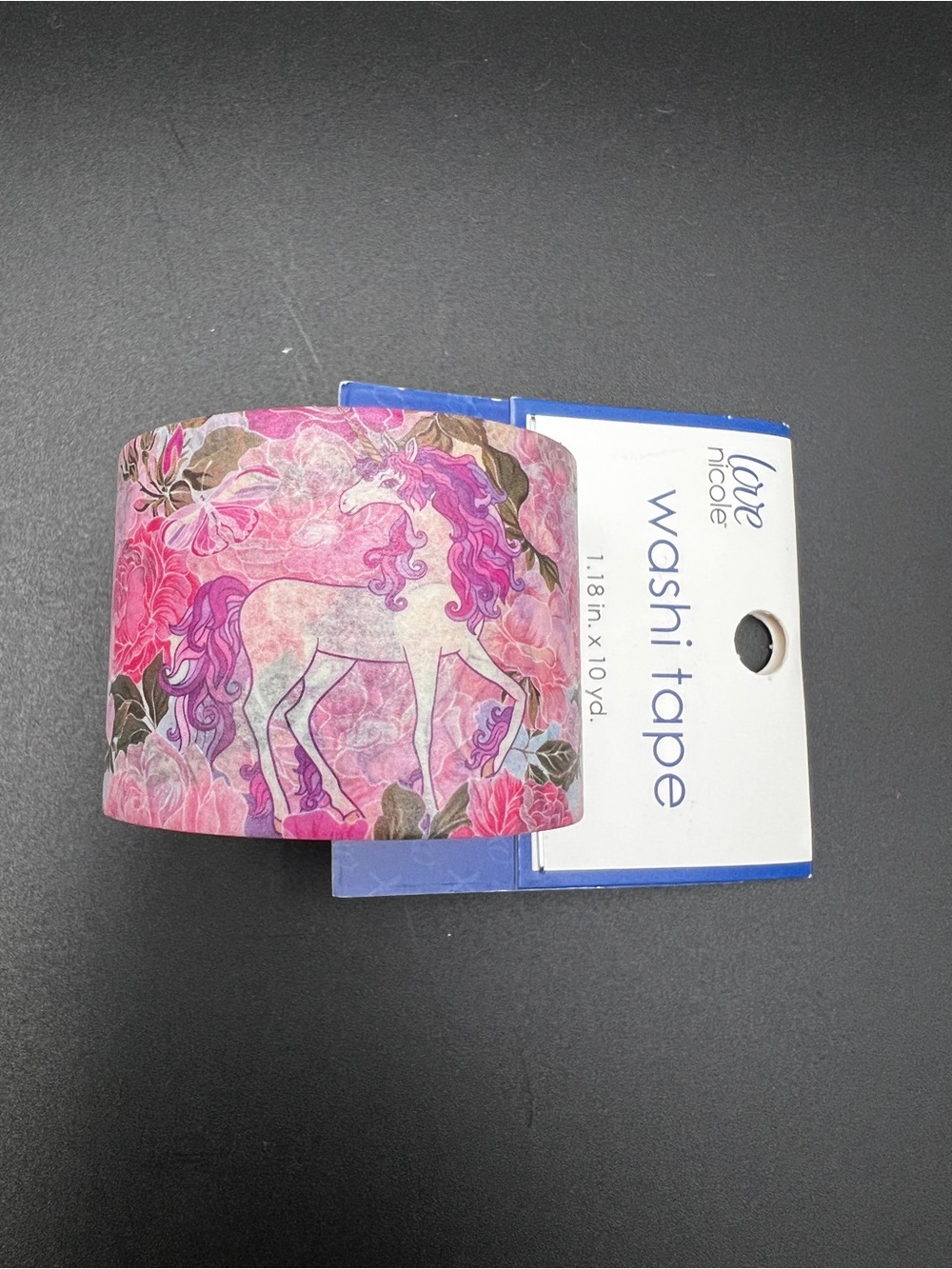 Whimsical Unicorn Vintage Rose Floral Washi Tape Purples Pinks Love Nicole RARE